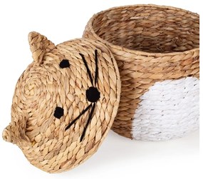 Coș de jucării pentru copii în culoare naturală din zambilă de apă ø 40x43 cm Cat – Compactor