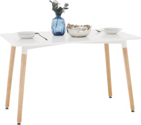 Masă dining, alb/fag, 120x80 cm, DIDIER 5 NEW