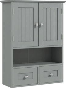 kleankin Dulap suspendat pentru baie, dulap de toaletă, cu uși, raft, 2 sertare, 50,8l x 17,8P x 66H cm, gri | Aosom Romania