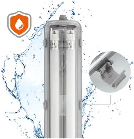 Corp de iluminat LED fluorescent industrial Brilagi OPTIMA T8 2xG13/18W/230V 6500K IP65 128 cm