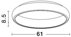 Plafoniera LED moderna design slim 61cm ALBI alba NVL-8105606 D