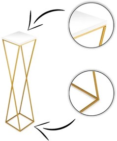 Suport de flori LOFT 100x24 cm auriu/alb