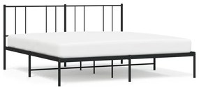 352486 vidaXL Cadru de pat metalic cu tăblie, negru, 193x203 cm
