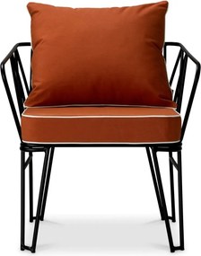 Scaun design LUX pentru exterior, Tesatura, Metal, Clifton blaise orange