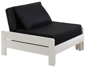 Fotoliu extensibil pentru copii alb/negru Pino - Vipack