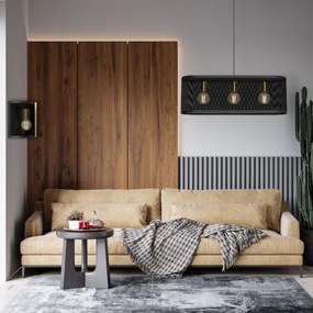 Lustră pe cablu KAGA 3xE27/60W/230V neagră/aurie