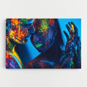 Tablou Canvas, 90x140cm, Dormitor si Living, Abstracte, Culori vibrante, Fluorescent Couple
