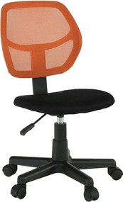 Scaun birou MESH, portocaliu/negru, plastic/plasa, 39x49x78/90 cm