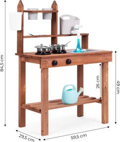 Bucătărie pentru copii în aer liber din lemn