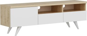 Comoda TV, Hanah Home, Brüksel, 150x46x35 cm, Stejar / Alb