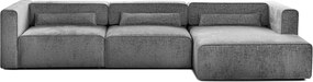 Colțar Extensibil 5 locuri ZANETTO, cu ladă de depozitare, 340x157x70 cm, Gri-Onyx / Dreapta