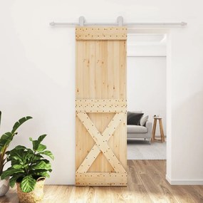 vidaXL Ușă glisantă cu set de feronerie 70x210 cm, lemn masiv de pin
