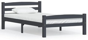 Cadru de pat, gri inchis, 90x200 cm, lemn masiv de pin Morke gra, 90 x 200 cm