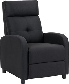 HOMCOM Fotoliu relax cu funcție de reclinare, suport pentru picioare extensibil, sistem de arcuri în buzunar, până la 150 kg, Negru | Aosom Romania