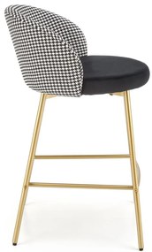 Scaun de bar tapitat H113 alb/negru