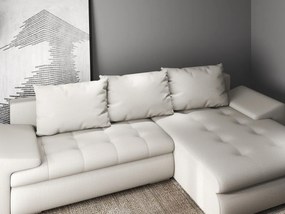 Colțar extensibil dumonde cu ladă de depozitare si sezut confortabil din spuma high-density, Leonardo Enjoy Bej 260x185 cm II