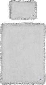 Set de cuvertura si perna din in pentru patut cu umplutura STONE GRAY, marime S
