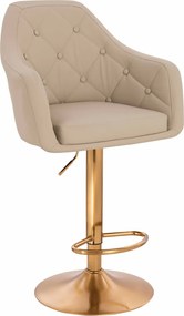 HR831W Scaun Crem Piele Ecologica Premium Soft cu Bază Aurie