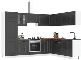 vidaXL Set dulap de bucătărie 14 piese „Kalmar” lemn negru prelucrat