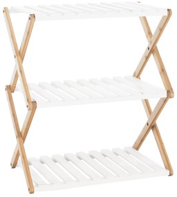 Etajera cu 3 rafturi, bambus natural / alb, PEORIA TYPE 2
