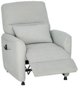 HOMCOM Fotoliu Relax Electric cu Masaj și Încălzire, Silențios, Reclinabil 150° în Cinilă cu Pernă, Funcție de Memorie, 2 Telecomenzi, Suport pentru Picioare pentru Living și Birou, Gri | Aosom Romania