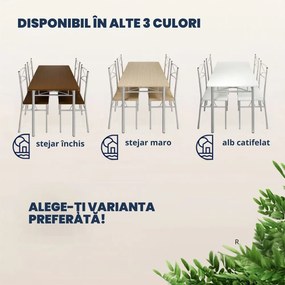 Set de mese de dining PAUL, 5 bucăți, maro natural Casaria