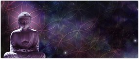 Tablou - Buddha cu florile vieții (120x50 cm)