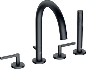 Baterie cada - dus Kludi Nova Fonte Puristic cu 4 piese negru mat