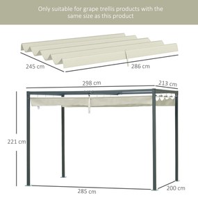 Outsunny Acoperiș de schimb pentru pergolă, material de înlocuire, protecție solară Anti-UV 30+ pentru pergolă de 3 x 2 m | Aosom Romania