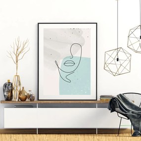 Poster - Abstracție cu fața de femeie (A4)