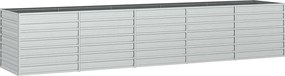 vidaXL Strat înălțat de grădină argintiu 400x80x77 cm oțel galvanizat