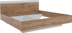 Set dormitor (pat 160x200 cm), stejar wotan/alb, GABRIELA NEW