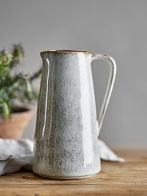 Carafă din ceramică artizanală natur cu finisaj texturat în tonuri de bej și maro, 1500 ml, 13×24 cm, „Fleur"