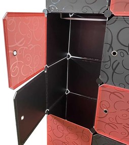 Dulap din plastic-rosu-negru