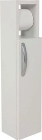 Dulap baie STAR, alb, PAL melaminat, cu o usa, 15x12x65 cm