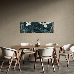 Tablou - Două porumbei (cu ceas) (90x30 cm)