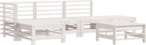vidaXL Set mobilier de grădină, 6 piese, alb, lemn masiv pin