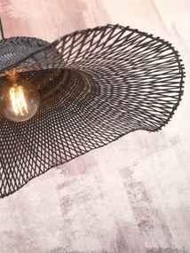 Lampa de podea din bambus Ibiza S 50cm, negru