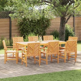 vidaXL Set de masă pentru grădină 8 pcs Maro Standard