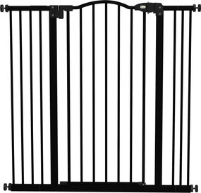 PawHut Poartă Extensibilă pentru Câini fără Șuruburi, Poartă de Siguranță Reglabilă, 94-100x94 cm, Negru | Aosom Romania