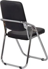 Scaun pliabil negru HRC 609 din piele ecologică și cadru metalic cromat
