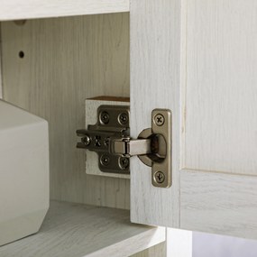 kleankin Dulap de perete, dulap de baie cu usi si compartiment deschis, dim. 60 x 19,5 x 52,5 cm, alb | Aosom Romania