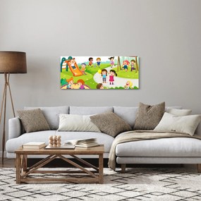 Tablou cu bucuriile copiilor în nisip (120x50 cm)