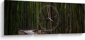 Tablou - Între bambus (cu ceas) (90x30 cm)