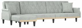 3157276 vidaXL Canapea extensibilă în formă de L gri 271x140x70 cm catifea