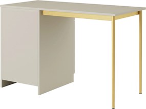 Birou Nicole 120 cm cu o ușă și sertar - casmir / picioare aurii