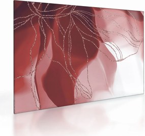 Tablou pe sticlă - Floare abstractă roșie N⁰1 (70x50 cm)