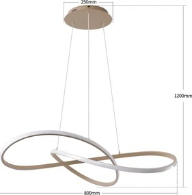 Brilagi - Lustră LED dimabilă pe cablu INFINITY LED/80W/230V 80x80 cm bej + telecomandă