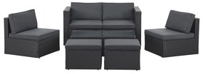 Juskys Set ratan Salou - negru
