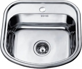 Chiuveta inox Inter Ceramic Alpaca cu o cuva fara picurator finisaj inox lucios 49x47 cm